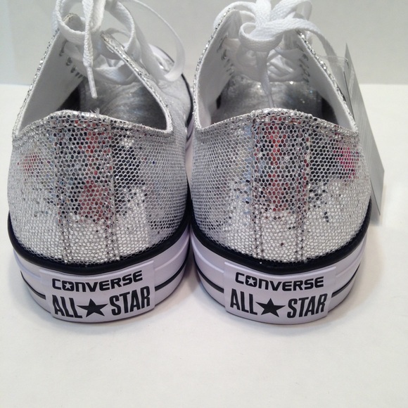 Womens Converse Silver Glitter size 13 - Picture 4 of 6